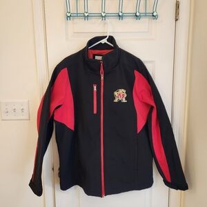 University Of Maryland Terps Jacket Soft Shell Red Black 58 Sports Size XL K/PP